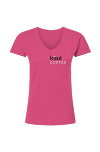 Kind Coffee Cooperative™ - Women's V-Neck T-Shirt tshirts Apliiq 